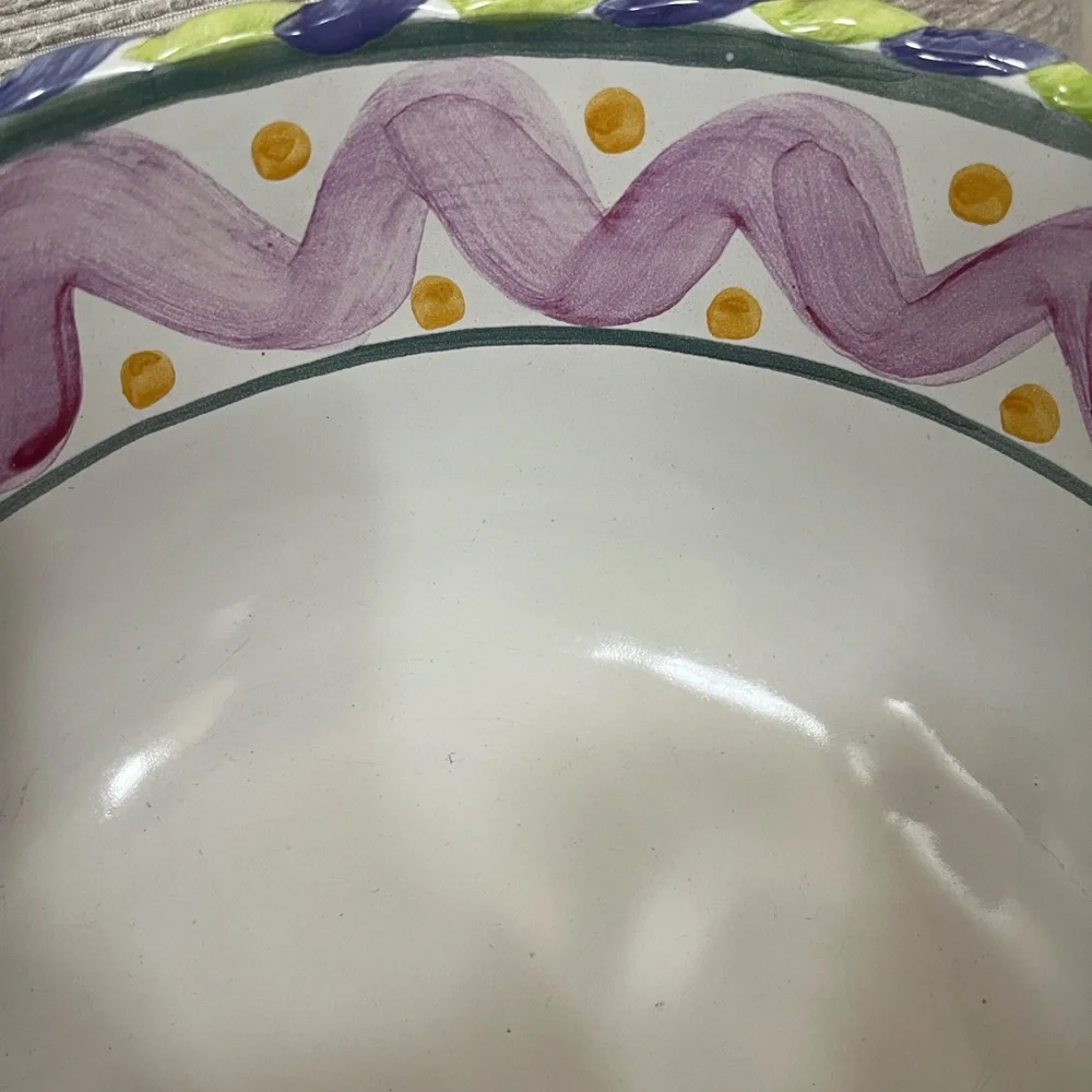 MacKenzie Childs Vintage Picadilly 9” Ceramic Mixing Bowl - Picture 5 of 7